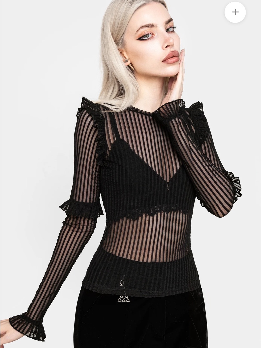 Disturbia Mourning Ruffle Top, US10